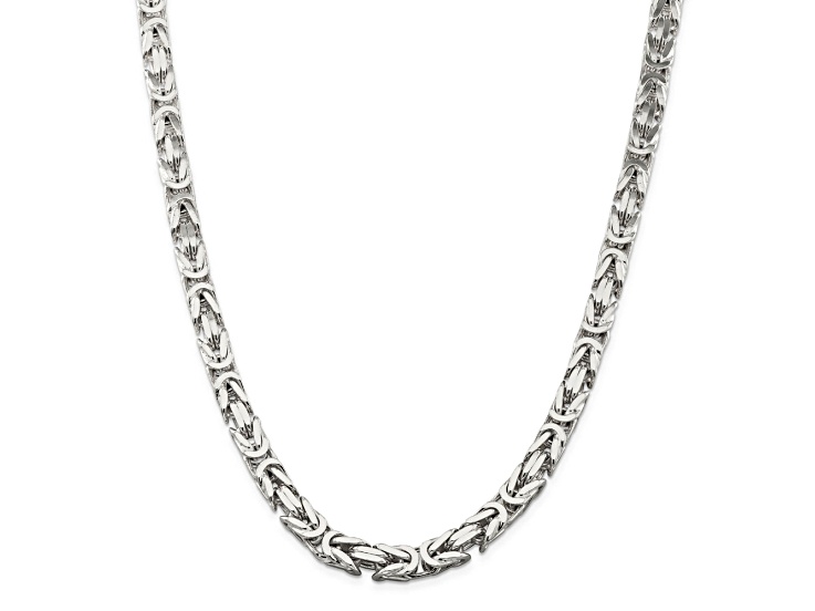Sterling Silver 8.25mm Byzantine Chain - 11055A | JTV