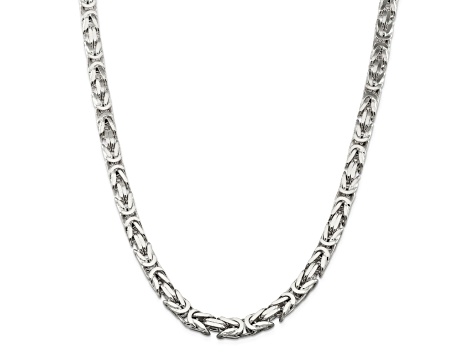 Sterling Silver 8.25mm Byzantine Chain