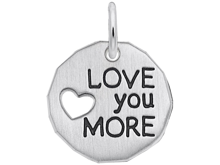 Silver I Love You More Charm