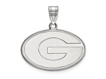 Rhodium Over Sterling Silver LogoArt University of Georgia Medium Pendant