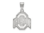 Rhodium Over Sterling Silver LogoArt Ohio State University Medium Pendant