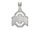 Rhodium Over Sterling Silver LogoArt Ohio State University Medium Pendant