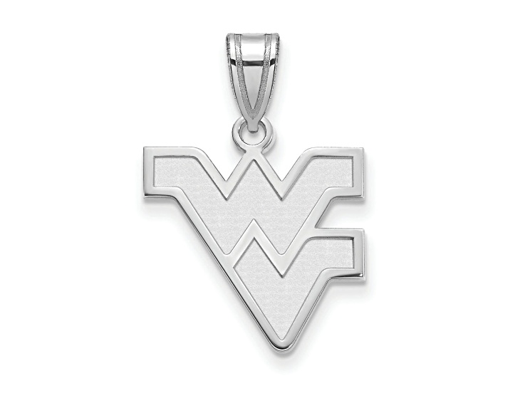 Rhodium Over Sterling Silver LogoArt West Virginia University Med Pendant