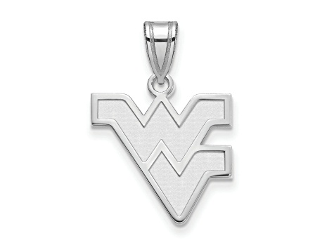 Rhodium Over Sterling Silver LogoArt West Virginia University Med Pendant