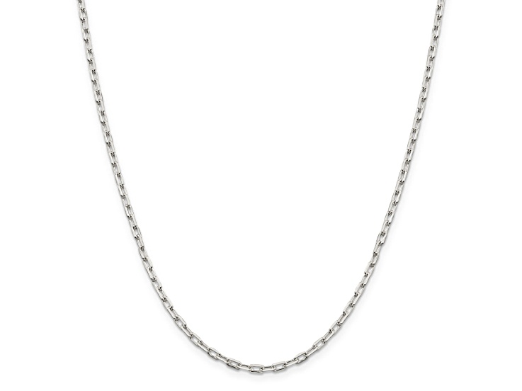 Sterling Silver 2.75mm Elongated Open Link Chain Necklace