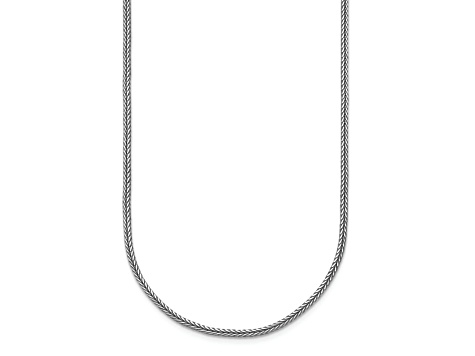Rhodium Over Sterling Silver Polished 1.8mm Franco 16 Inch Chain