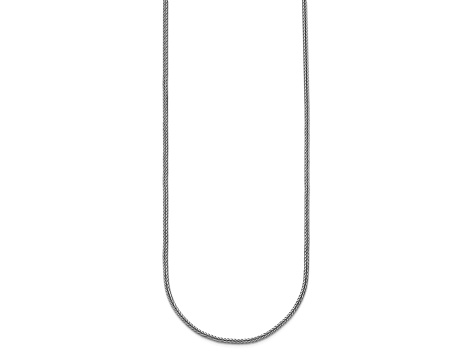 Rhodium Over Sterling Silver Polished 1.8mm Franco 18 Inch Chain