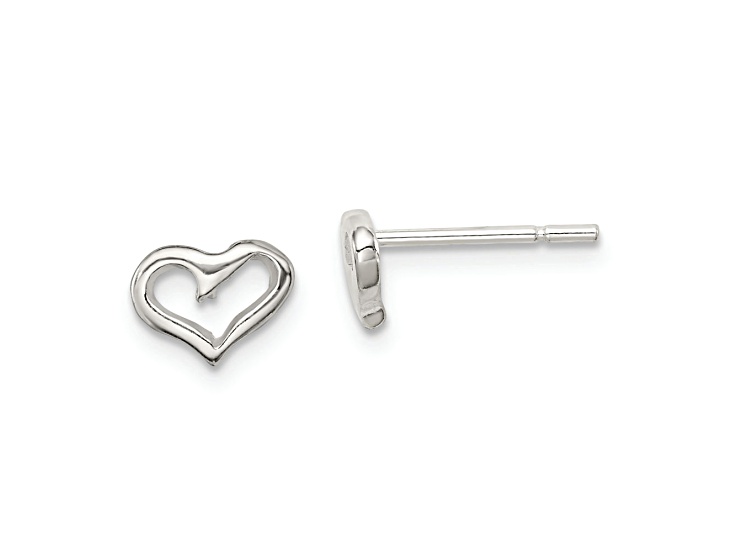 Sterling Silver Polished Open Heart Children's Post Earrings