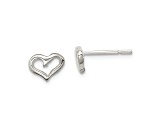 Sterling Silver Polished Open Heart Children's Post Earrings