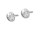 Rhodium Over Sterling Silver Polished Sand Dollar Post Earrings