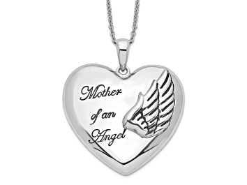 Picture of Sterling Silver Rhodium-plated Mother of an Angel 18-inch Necklace