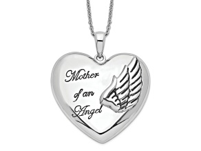 Sterling Silver Rhodium-plated Mother of an Angel 18-inch Necklace