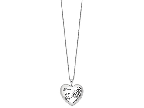 Sterling Silver Rhodium-plated Mother of an Angel 18-inch Necklace