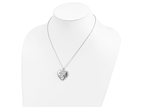 Sterling Silver Rhodium-plated Mother of an Angel 18-inch Necklace