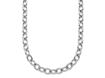 Rhodium Over Sterling Silver 6mm Oval Link 20 inch Chain