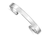 Rhodium Over Sterling Silver Polished 6mm Children's Cuff Bangle