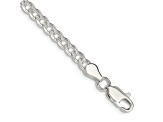 Sterling Silver 4mm Pavé Curb Chain Bracelet