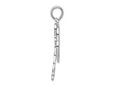 Rhodium Over Sterling Silver Polished Moveable Key with Heart Lock Pendant