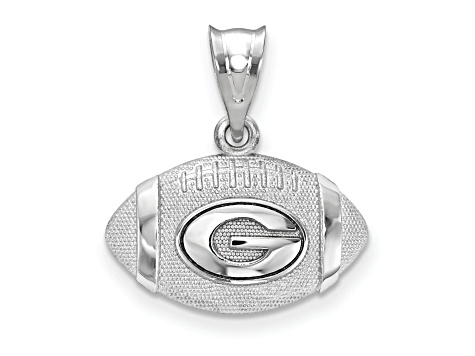 Rhodium Over Sterling Silver LogoArt University of Georgia Football Pendant