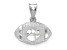 Rhodium Over Sterling Silver LogoArt Clemson University Domed Football Pendant