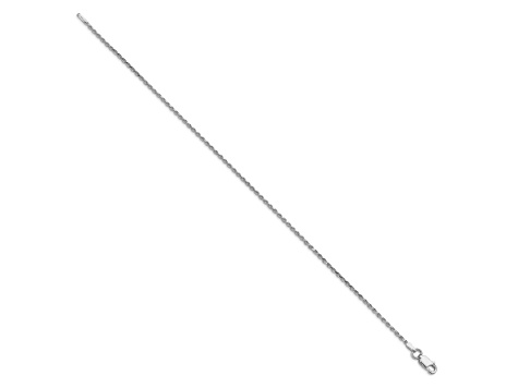 Rhodium Over Sterling Silver 1.5mm Diamond-cut Rope Chain Bracelet