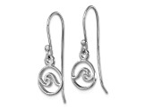 Rhodium Over Sterling Silver Polished Wave Dangle Earrings