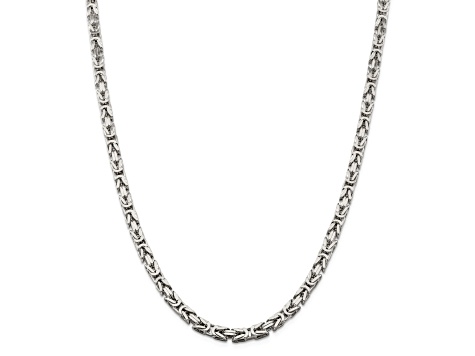 Sterling Silver 5mm Byzantine Chain