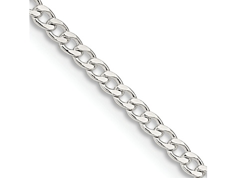 Sterling Silver 2.3mm Beveled Curb Chain Necklace