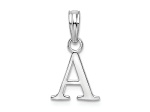 Sterling Silver Polished Block Initial -A- Pendant