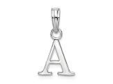 Sterling Silver Polished Block Initial -A- Pendant