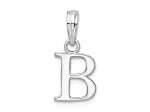 Sterling Silver Polished Block Initial -B- Pendant