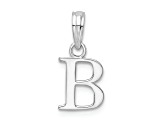 Sterling Silver Polished Block Initial -B- Pendant