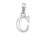 Sterling Silver Polished Block Initial -C- Pendant