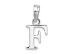 Sterling Silver Polished Block Initial -F- Pendant