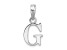 Sterling Silver Polished Block Initial -G- Pendant