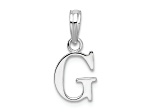 Sterling Silver Polished Block Initial -G- Pendant