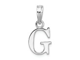 Sterling Silver Polished Block Initial -G- Pendant