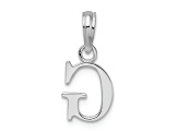 Sterling Silver Polished Block Initial -G- Pendant