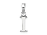 Sterling Silver Polished Block Initial -I- Pendant