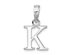 Sterling Silver Polished Block Initial -K- Pendant