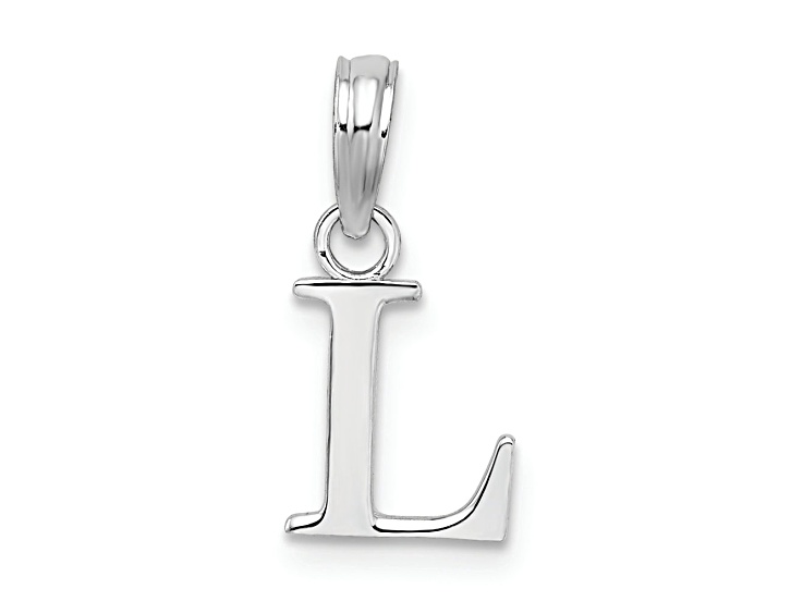 Sterling Silver Polished Block Initial -L- Pendant