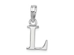 Sterling Silver Polished Block Initial -L- Pendant