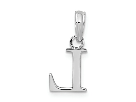 Sterling Silver Polished Block Initial -L- Pendant