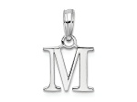 Sterling Silver Polished Block Initial -M- Pendant