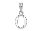 Sterling Silver Polished Block Initial -O- Pendant