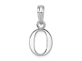 Sterling Silver Polished Block Initial -O- Pendant