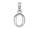 Sterling Silver Polished Block Initial -O- Pendant