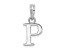Sterling Silver Polished Block Initial -P- Pendant