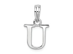 Sterling Silver Polished Block Initial -U- Pendant