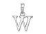 Sterling Silver Polished Block Initial -W- Pendant